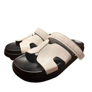 Wild Fable Hayley Wide Strap Slip On Slides Sandals White Women's Size 8 Y2K